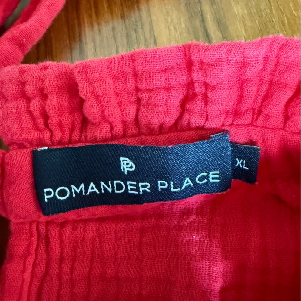 Tuckernuck Pomander Place Red Lightweight Gauze Morgan Dress XL - Picture 6 of 13